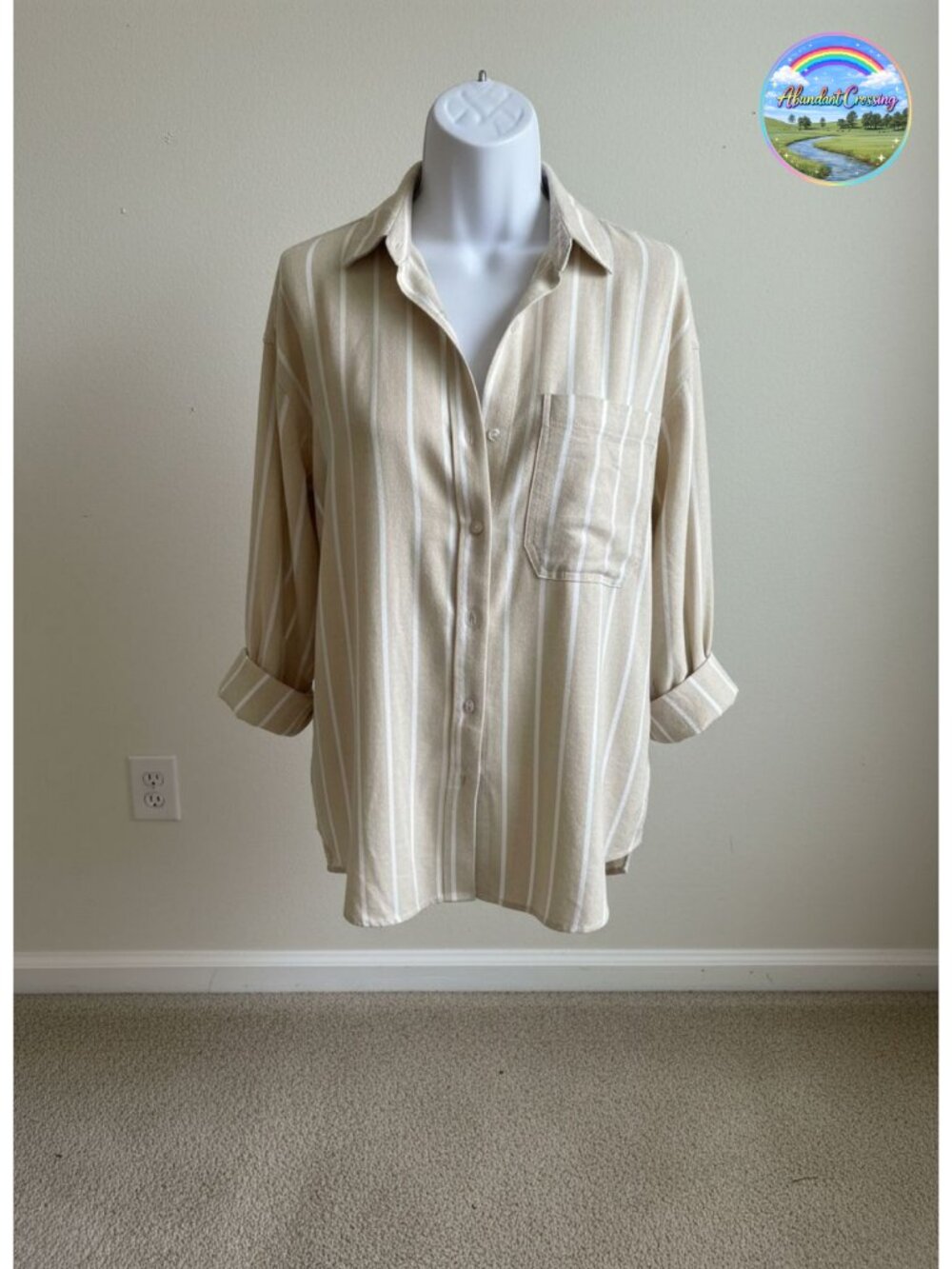 Oversized Linen Button Down Shirt Long Sleeve Collared Beach Vacation Top
